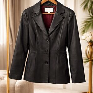 Worthington Genuine Leather Blazer – Black